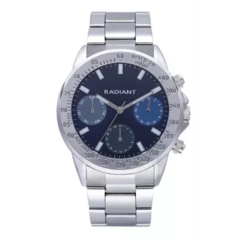 RADIANT Herrenuhr RA604702 (45mm) - Edelstahl-Mesh-Armband, schwarzes Zifferblatt