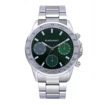 RADIANT Herrenuhr RA604703 - 45mm Edelstahl Quarz Analog mit schwarzem Zifferblatt und silbernem Armband