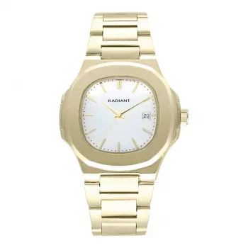 RADIANT Herrenuhr RA639203 (43mm) - Schwarzes Zifferblatt, Schwarzes Lederarmband
