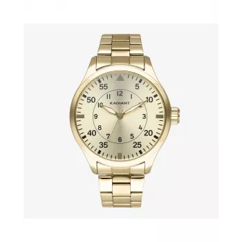 RADIANT RA631203 Herren Analog-Quarzuhr 43mm Edelstahl Schwarzes Zifferblatt Silbernes Armband