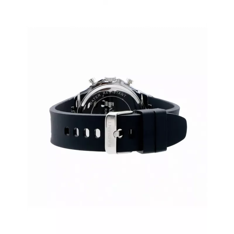 RADIANT RA651704 Herren Analog Quarz Uhr – 44mm Edelstahl Schwarzes Zifferblatt Silbernes Armband