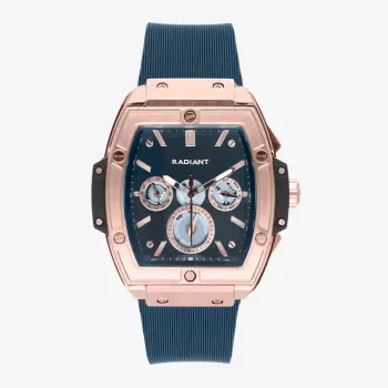 RADIANT RA655204 Herren Analog Quarzuhr 42mm Edelstahl Schwarzes Zifferblatt Lederarmband