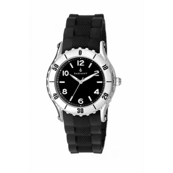 RADIANT Unisex Watch RA89001 (40mm) - Edelstahl-Mesh-Armband, Quarz-Analog, schwarzes Zifferblatt