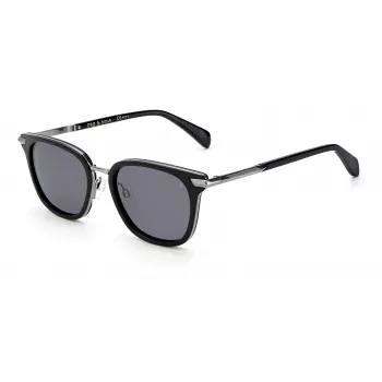 Rag & Bone RNB6000/S Sonnenbrille Unisex 52/19/145 mm Schwarzer Rahmen Dunkelgraue Gläser