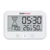 RAINPOINT BALDRTHERM B0549STH Badezimmer-Timer mit Temperatur- und Feuchtigkeitsmonitor, IP24 Spritzwasserschutz, Countdown/Count-up, LCD-Hintergrundbeleuchtung, Saugnapf/Ständer/Wandmontage