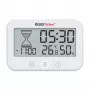 RAINPOINT BALDRTHERM B0549STH Badezimmer-Timer mit Temperatur- und Feuchtigkeitsmonitor, IP24 Spritzwasserschutz, Countdown/Count-up, LCD-Hintergrundbeleuchtung, Saugnapf/Ständer/Wandmontage