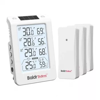 RAINPOINT BALDRTHERM B0598 3-Kanal-Thermohygrometer mit automatischer Hintergrundbeleuchtung