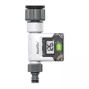 RainPoint Digitaler Wasser-Durchflussmesser mit großem LCD-Display, G3/4 inch-Gewinde, IPX6