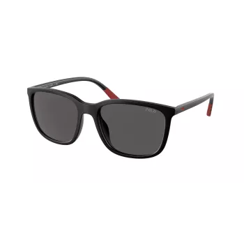 RALPH LAUREN Herren-Sonnenbrille PH4185U537587 - Quadratischer Havanna-Rahmen, dunkelgrüne Gläser, 56/18/145 mm