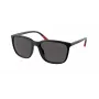 RALPH LAUREN Herren-Sonnenbrille PH4185U537587 - Quadratischer Havanna-Rahmen, dunkelgrüne Gläser, 56/18/145 mm