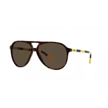 Ralph Lauren PH4173-500373 Herren-Sonnenbrille, rechteckig, Havanna, braune Gläser, 59/14/140 mm