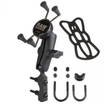 RAM MOUNTS Motorrad-Lenker X-Grip Handyhalterung mit U-Bügel-Basis (RAM-B-174-UN7)
