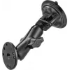 RAM Mounts Saugnapfhalterung mit AMPS-Adapter – B-Kugel (1 Zoll), Diamant-Grundplatte, Mittlerer Arm, Runde Grundplatte (RAM-B-166-202U)