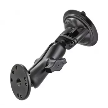 RAM Mounts Saugnapfhalterung mit AMPS-Adapter – B-Kugel (1 Zoll), Diamant-Grundplatte, Mittlerer Arm, Runde Grundplatte (RAM-B-166-202U)