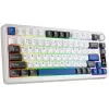 Rampage Quell Pro Mechanisches Wireless 75% Keyboard mit TFT-Display, Gasket Mount, Hot-Swap, 2.4G + BT, Weiß