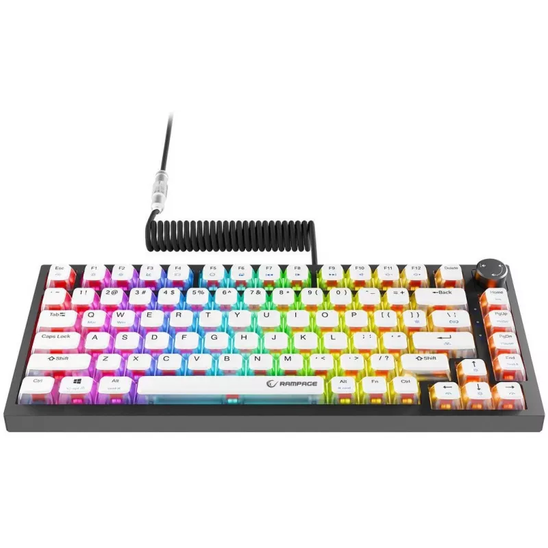 Rampage Zenith Pro 8000Hz Kabelgebundene Gaming-Tastatur, Hall-Effekt, RGB, Gateron KS-20, Schwarz