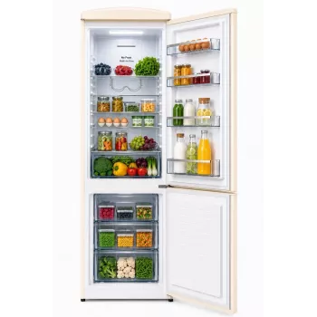 Ravanson LKK-315RC Retro Kühl-Gefrierkombination 315L Total No Frost Creme