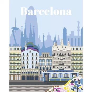 RAVENSBURGER CreArt Malen nach Zahlen Set - Buntes Barcelona