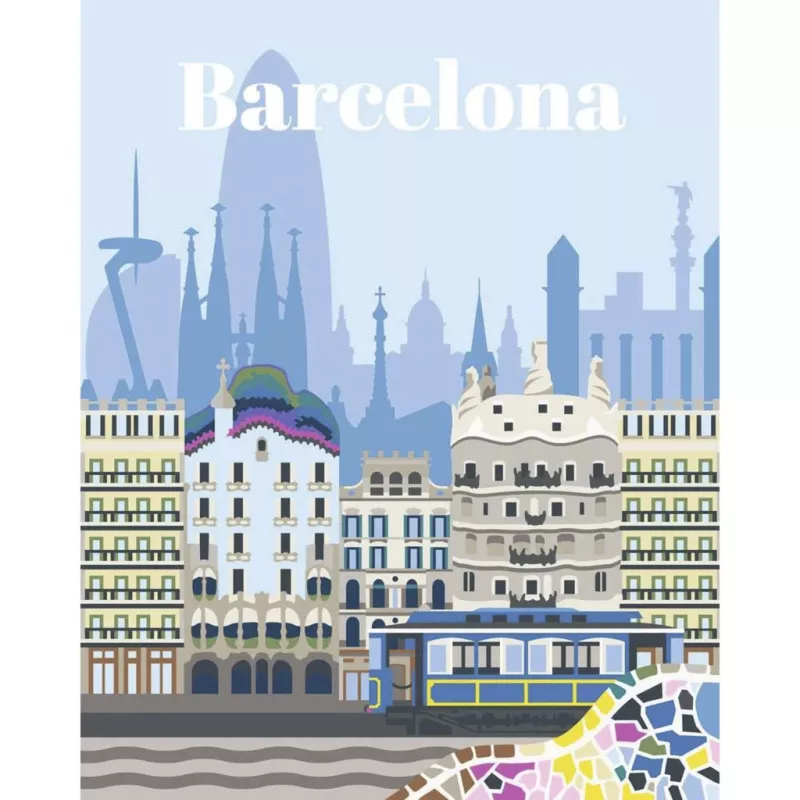 RAVENSBURGER CreArt Malen nach Zahlen Set - Buntes Barcelona