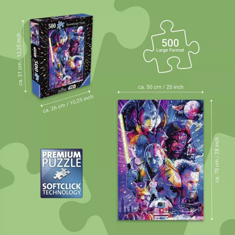Ravensburger Puzzle Star Wars Hyperspace Collection: The Phantom Menace (500 Teile, Großteile)