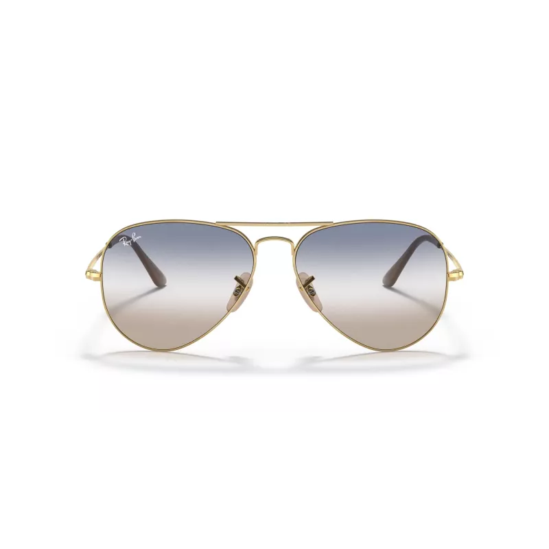 Ray-Ban Aviator Metal II Sonnenbrille RB3689 Gold Gestell Braun Verlauf Glas 62mm