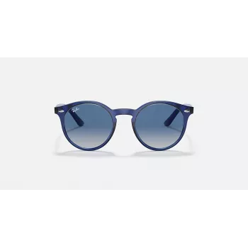 Ray-Ban Junior RJ9064S447062 Kinder-Sonnenbrille, Transparenter Blauer Rahmen, Graue Verlaufsgläser, 44 mm