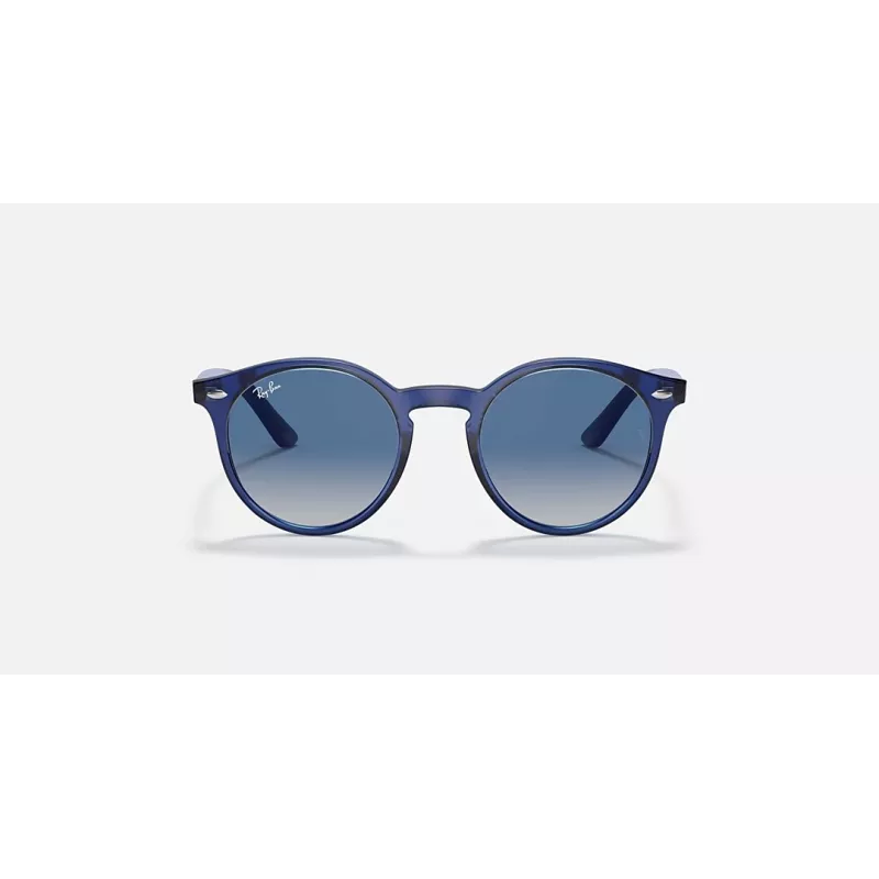 Ray-Ban Junior RJ9064S447062 Kinder-Sonnenbrille, Transparenter Blauer Rahmen, Graue Verlaufsgläser, 44 mm