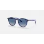 Ray-Ban Junior RJ9064S447062 Kinder-Sonnenbrille, Transparenter Blauer Rahmen, Graue Verlaufsgläser, 44 mm