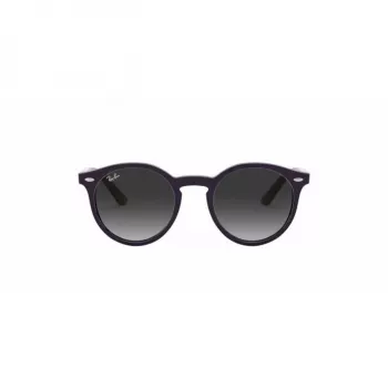 Ray-Ban Junior RJ9064S70218G Kinder-Sonnenbrille, rund, transparent pinkes Gestell, graue Verlaufsgläser, 44 mm