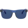 Ray-Ban Junior RJ9069S706080 Kinder-Sonnenbrille Phantos Transparent Blau Grau Classic 48mm