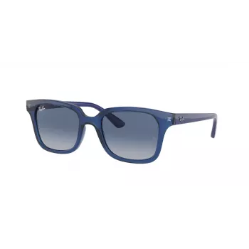Ray-Ban Junior RJ9071S70624L Kinder-Sonnenbrille Transparenter Blauer Rahmen Blaue Verlauf Dunkelblaue Gläser 48mm