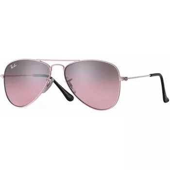 Ray-Ban Junior RJ9506S2117E5 Kinder-Sonnenbrille, rechteckig, transparent pinker Rahmen, hellbraun verlaufende pinke Gläser, 52/14/125 mm