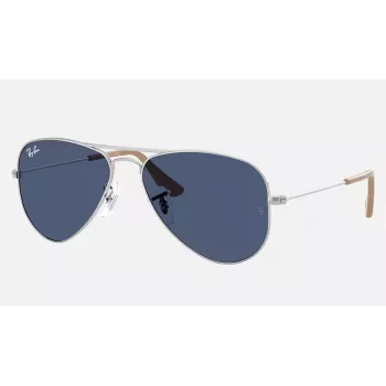 Ray-Ban Junior RJ9506S212805 Sonnenbrille Transparent Blau Spiegel Kinder Unisex 50/13/120 mm