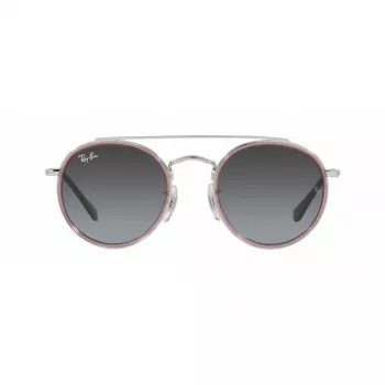 Ray-Ban Junior RJ9647S2908G4 Kinder-Sonnenbrille, eckig, transparent grauer Rahmen, graue Verlaufsgläser, 46 mm Glasbreite