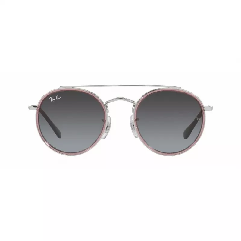 Ray-Ban Junior RJ9647S2908G4 Kinder-Sonnenbrille, eckig, transparent grauer Rahmen, graue Verlaufsgläser, 46 mm Glasbreite