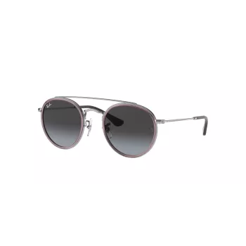Ray-Ban Junior RJ9647S2908G4 Kinder-Sonnenbrille, eckig, transparent grauer Rahmen, graue Verlaufsgläser, 46 mm Glasbreite