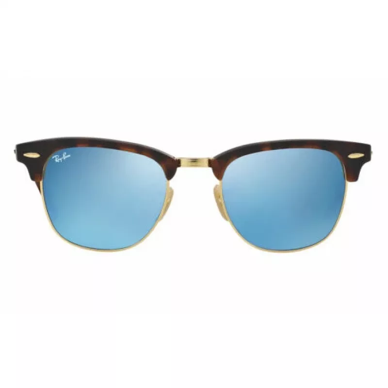Ray-Ban RB3016 Clubmaster Sonnenbrille 51/21/145 Havana Green Mirror Silver
