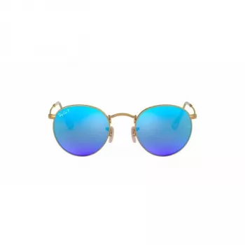 Ray-Ban RB3447 Round Metal Sonnenbrille Gold/Orange Flash 50mm