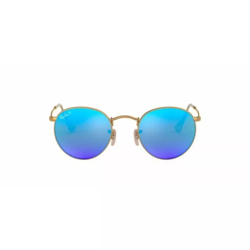 Ray-Ban RB3447 Round Metal Sonnenbrille Gold/Orange Flash 50mm