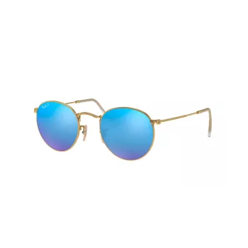 Ray-Ban RB3447 Round Metal Sonnenbrille Gold/Orange Flash 50mm