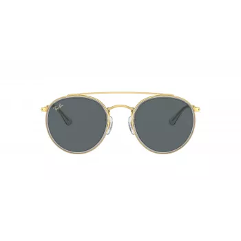 Ray-Ban RB3647N Round Double Bridge Sonnenbrille Kupferrahmen Hellblau Verlaufsgläser 51mm