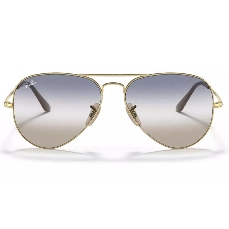 Ray-Ban RB3689 Aviator Sonnenbrille Gold Grün Verlauf 58mm Unisex