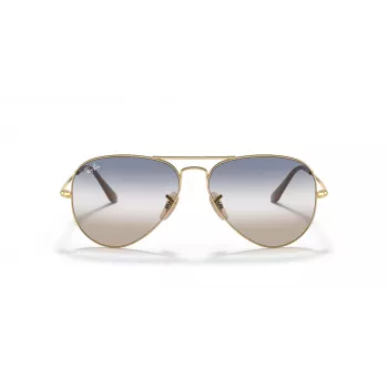 Ray-Ban RB3689 Aviator Titanium Sonnenbrille Gold Rahmen Grün G-15 Glas 58mm