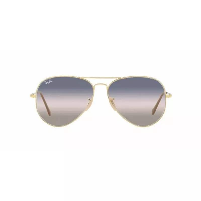 Ray-Ban RB3689001GE55 Aviator Sonnenbrille Unisex 55/14/140 mm Gold Titan Braun Verlauf