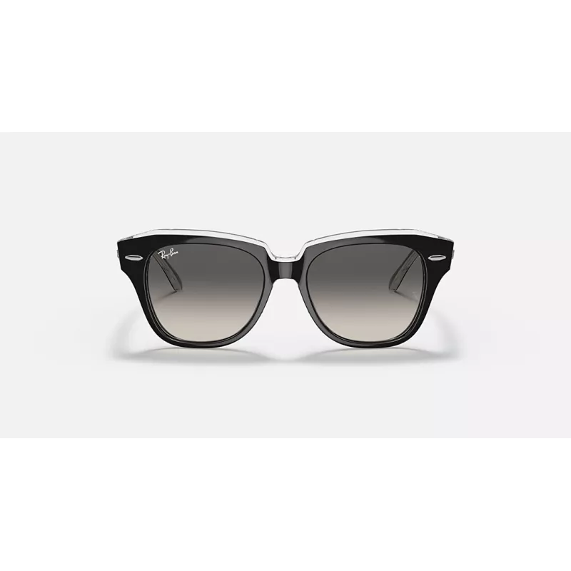 Ray-Ban RB9186S Kinder-Sonnenbrille 711611 Transparenter blauer Rahmen Grauer Verlaufsglas 46mm