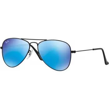 Ray-Ban RJ9506S201555 Kinder-Sonnenbrille, glänzend schwarzer Rahmen, grüne Classic G-15 Gläser, 50/13/120 mm