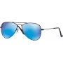 Ray-Ban RJ9506S201555 Kinder-Sonnenbrille, glänzend schwarzer Rahmen, grüne Classic G-15 Gläser, 50/13/120 mm