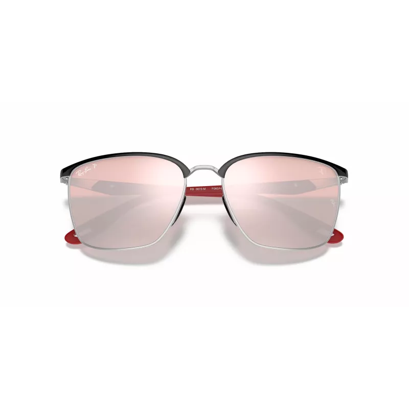 Ray-Ban Unisex RB3673MF060H2 Geometrische Gold-Sonnenbrille mit dunkelblauen Gläsern, 56 mm