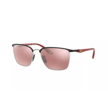Ray-Ban Unisex RB3673MF060H2 Geometrische Gold-Sonnenbrille mit dunkelblauen Gläsern, 56 mm