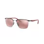 Ray-Ban Unisex RB3673MF060H2 Geometrische Gold-Sonnenbrille mit dunkelblauen Gläsern, 56 mm